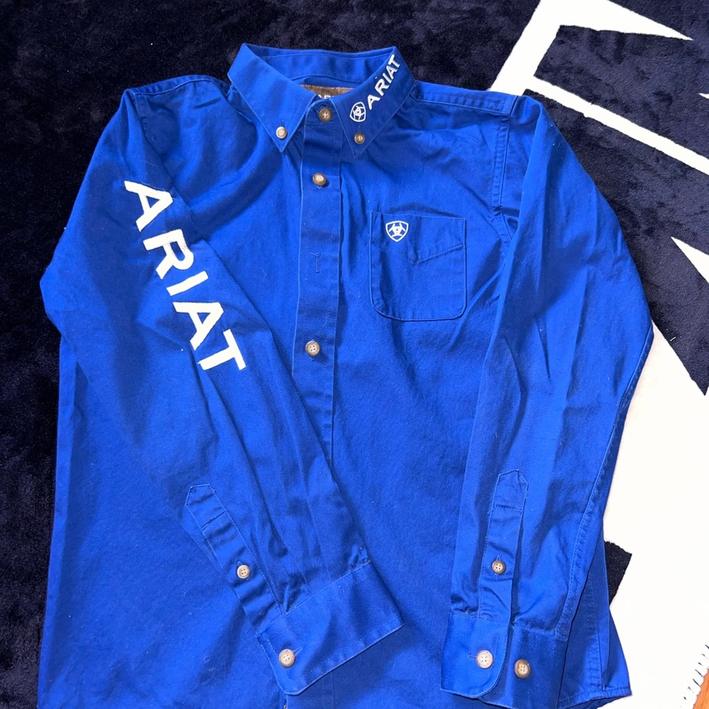 Ariat boys Blue Button-Down Shirt